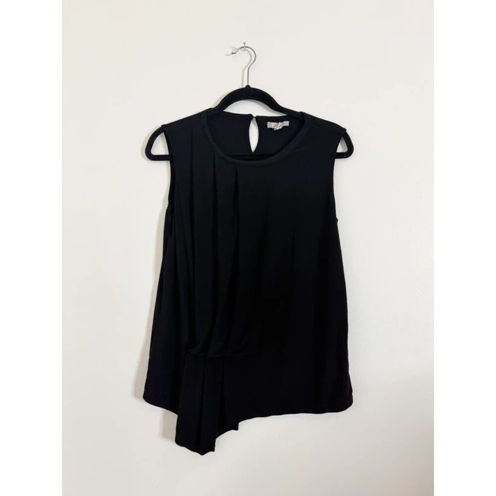 DB Established 1962 Women’s Black Draped Asymmetrical Sleeveless Blouse Size M